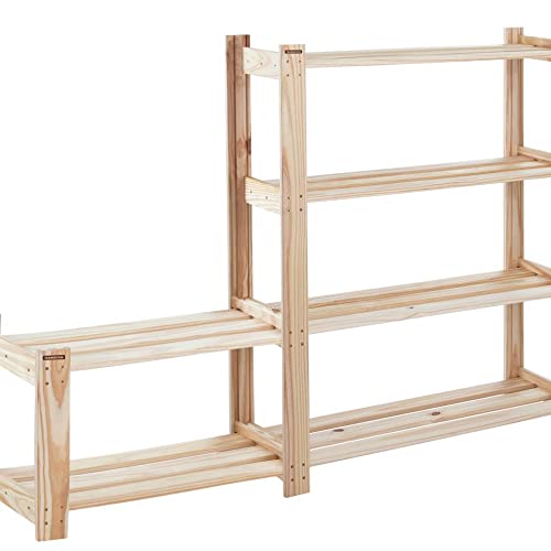 Estante Tramontina Modulare em Madeira Pinus com Acabamento Natural com 4 Prateleiras