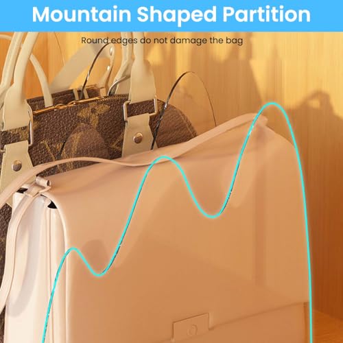 Image of HASTHIP Adjustable Wardrobe Divider, Purse Organizer for Handbag, Dividers for Bags, 4-Compartment Clear Bag Storage, Multi Purpose Desk Dividers for File Folders