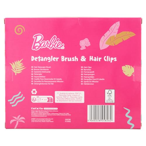 Children's Detangler Brush & Hair Clips - Barbie Children's Detangler Hair Brush - Hair Slides - Barbie Gift - Image 4