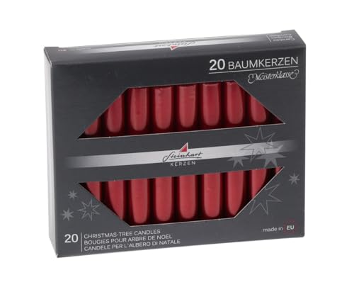 Stumpenkerzen Baumkerzen Edelglanz Rubin Rot 95 x Ø 13 mm, 20 Stück