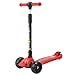 lxxiulirzeu Trottinette à Hauteur réglable avec Roues de Planeur Plancher Large for Enfants de 5 à 14 Ans Scooter for Enfants T-Bar à 3 Roues Équipement de Gymnastique à Domicile (Color : Red)