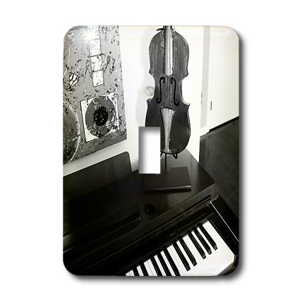Instruments musique interrupteur simple à bascule noir et blanc 3dRose lsp_64880_1