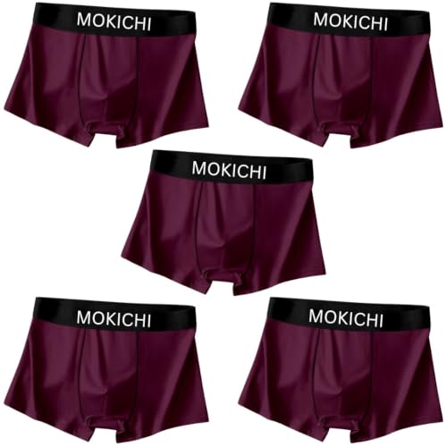 Image of Men's Ice Silk Boxer Briefs Pack of 5 | Ultra Soft Breathable Stretch Trunks | Moisture Wicking Quick Dry Men's Underwear | Comfortable Mid Rise Anti Chafing Innerwear