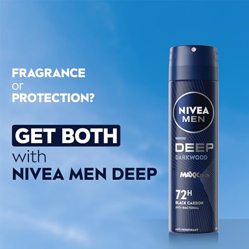 NIVEA MEN DEEP Black Carbon Anti-Perspirant Spray (150ml), Men's Deodorant Spray with 72H of Protection Against Stains and Odours, Anti-Bacterial, Developed with MAXXTECH Formula - Image 4