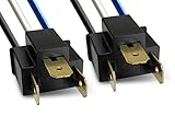 H4 9003 HB2 Male Socket Heavy Duty 14AWG Headlight Plug for LED Replacement Headlight Connector Wiring Harness Conversion Kit (Pack of 2)