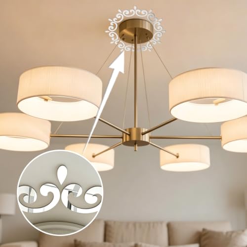 Image of INCREWAY 1 Set Silver Acrylic Self Adhesive Lamp Base, Mirror Finish Wall Mount Light Holder, Peel Stick Decorative Plate for Pendant Ceiling Fixture Decorative Lamp