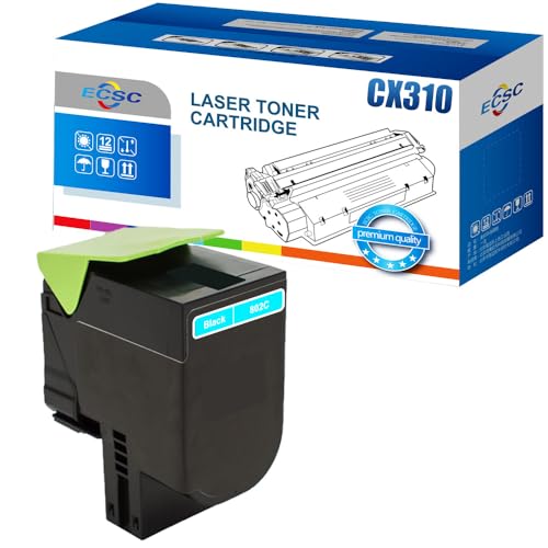 ECSC Toner Cartridge 802C For Printer, Compatible With Lexmark CX310dn CX310dnw CX310n CX410de CX410dte CX410e (Cyan, 1-Pack)