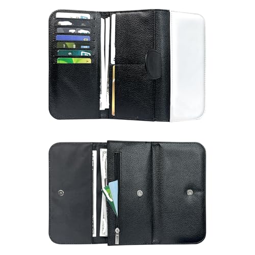 5 Pack Sublimation Blank Trifold Wallet PU Leather Coin Purse 7 Card Slots, 2 Slip Pockets - Minimalist Design, Slim Wallet DIY Heat Transfer Print for Women Men