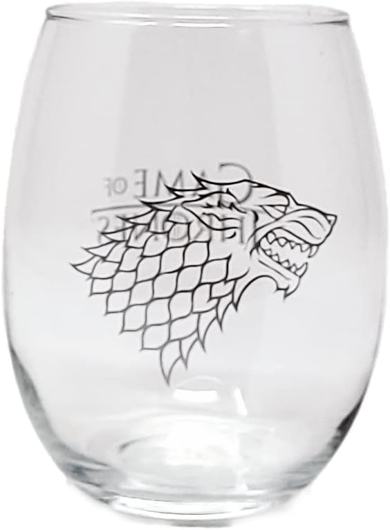 Game of Thrones Collectible Wine Glass Set (House Stark & House Targaryen)