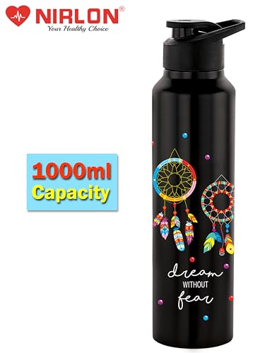 Image of NIRLON Classic Flip UV Printed Single Wall Stainless Steel Sipper Cap Water Bottle 1000ml (Dream Catcher)