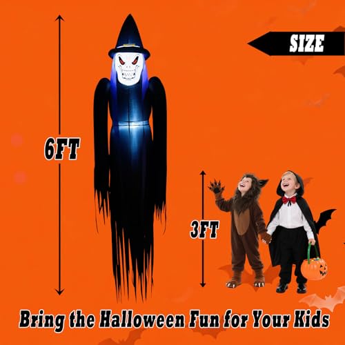 Décoration gonflable d'Halloween pour arbre, grand modèle suspendu 1,8 m à LED - 3
