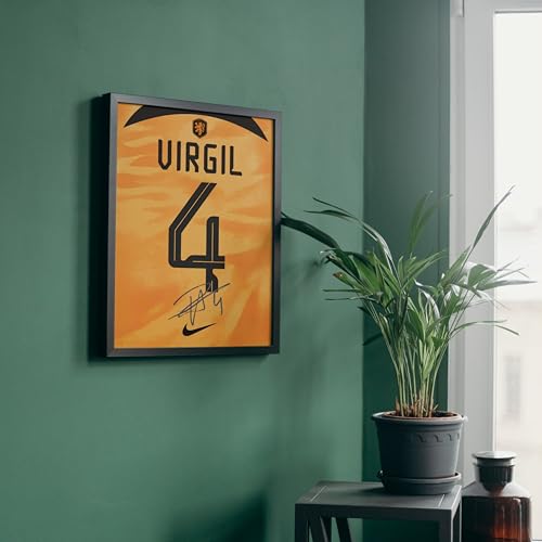 Image of Posternet Van Dijk Virgil Wall Poster Frames | 8x12 inch | World Cup special signed Jerseys Series | Hanging Wall Artwork Frames for Living Room, Bedroom, Office and Etc