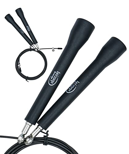 Corda da Salto Veloce in Acciaio Nero Regolabile