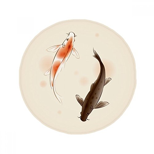 Tapis rond poisson traditionnel idée cadeau originale multicolore