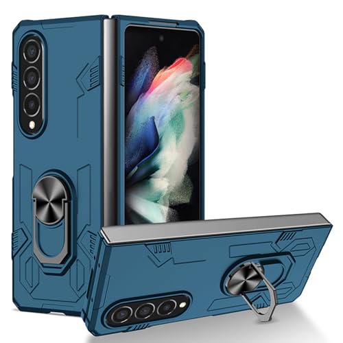 Coque Samsung Z Fold 7 antichoc ultra fine bleu mat avec support béquille intégré