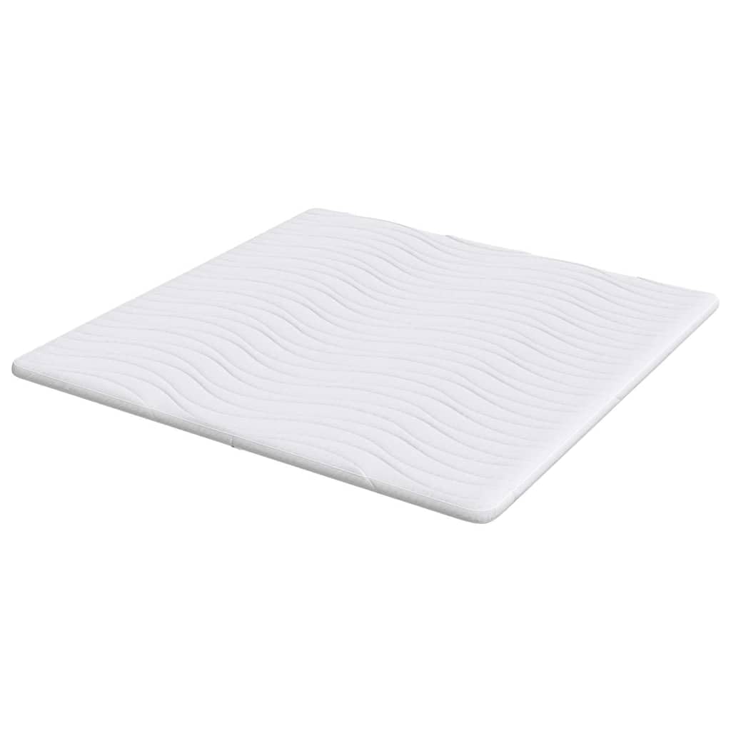 Cubrecolchón blanco 200 x 200 cm de tejido de punto transpirable con relleno de espuma de látex, antideslizante, impermeable, hipoalergénico, higiénico para dormitorio y cama de invitados