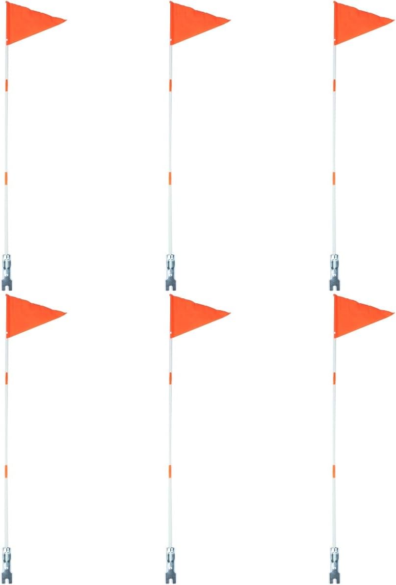 DOITOOL 6 Sets of Bike Safety Flagpole Kit, Fiberglass Bicycle Flag Poles with Assorted Color Flags, 72 Inch for Outdoor Use