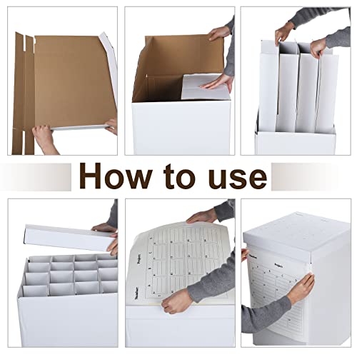 15 X 25 Inch Cardboard Roll 16 Roll File Storage Organizer Vertical File Sorter Blueprint Storage Upright Roll File File Storage Box Poster Storage Container Holder For Poster Plan Map #TOP2