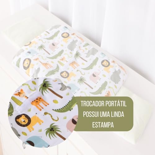 Trocador De Fraldas Portátil Imperméavel para Bebê Menino 01 Peça Floresta