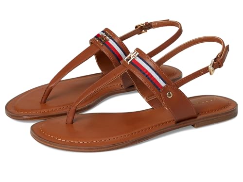 Tommy Hilfiger Women's Gabry Flat Sandal, Brown, 2.5 UK