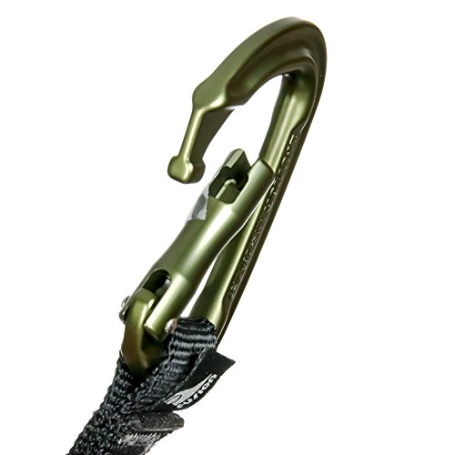 Fusion Climb 4-Pack 12Cm Tactical Military Rescue Quickdraw Set With Contigua Straight Gate Green/Vapor Screw Gate Black Carabiners (Color May Vary) #TOP4