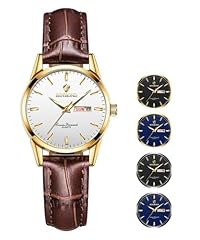 brown leather white dial