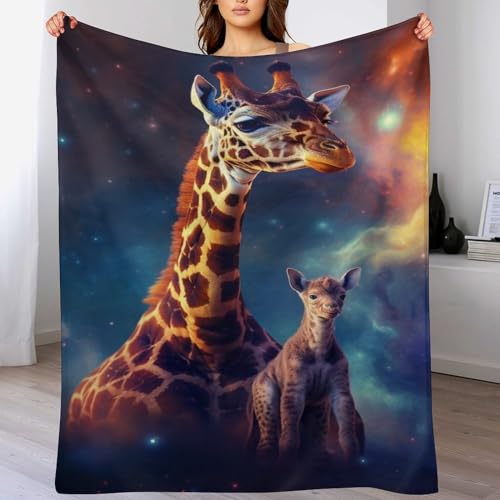 Manta de franela con estampado de jirafa para tardes de películas en el sofá 2