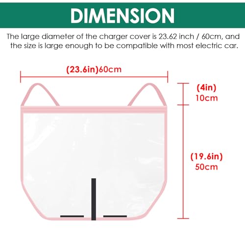 Image of Charger Rainproof Cover Compatible with Tesla Model Y 3 X S Cybertruck Charging Port Outdoor Cover Exterior Accessories All Weather Protection Decal Rain Snow Sun Covers with Magnetic (Pink)