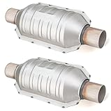 2.5' Inlet/Outlet Automobile Weld-on Catalytic Converter, Universal 2.5 Inch Inlet/Outlet Cat Converter with Heat Shield and O2 Port Universal Catalytic Convert (EPA Compliant) (2.5' 2PCS)