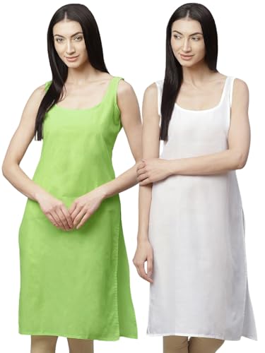 Image of Ada Womens Terivoile Cotton Suit Full Slip /Camisole (Pack of 2) A301831