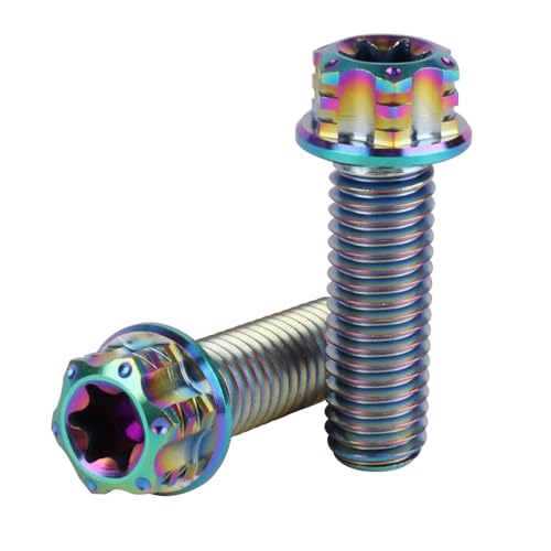Image of 4Pcs Titanium Bolt Flange Torx Head M8 M10 x 20 25 30mm Screw Bolt for Motorcycle Car Modifications (Rainbow, M8x25mm)