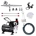 Produktbild Sagud Airbrush Set mit Kompressor,Airbrushpistole Komplett inklusive 0,3 mm Airbrushes und Airbrush Düse Edelstahl Air Brush Luftschlauch Airbrush Zubehör Reinigungsset Nadel für Hobby, Modellbau