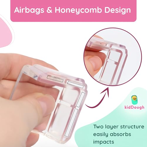 Image of KidDough Baby Proofing Corner Guards, Corner Protector for Sharp Edges, Table Corner Protector for Baby Safety (Square Transparent)