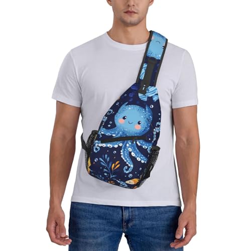 Bolso bandolera con diseño pulpo para hombre y mujer miniatura 7