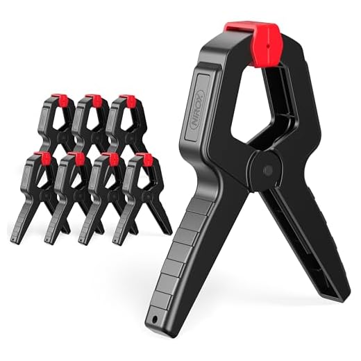 Nirox 8x Pinzas de resorte en un juego - pinzas de sujeción con resorte con amplia apertura de mordaza - pinzas tensoras con elevada fuerza de sujeción