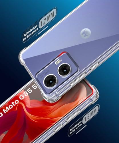 Image of WOW IMAGINE Clear Back Cover Case for Motorola Moto G85 5G | Shockproof Soft TPU Case | Cushioned Edges for Ultimate Protection Back Cover Case - Transparent