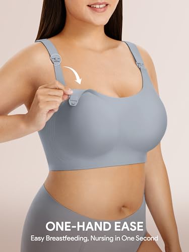 Image of Angelhood Seamless Nursing Bra for Women Wire Free Full Coverage Nursing Bra T-Shirt Bra with Extra Extender