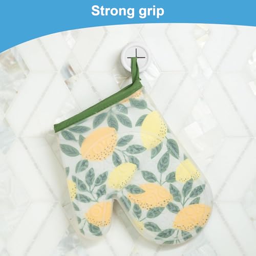 Teouuas 4 Stück Geschirrtuchhalter, Runden Handtuchklemme Ohne Bohren, Selbstklebende Geschirrhandtuchhalter, ABS Handtuchhaken Runden Handtuchklemme für Bad, Küche, Haushalt (Weiß)