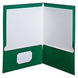 Oxford Laminated Twin-Pocket Folders, Letter Size, Green, Holds 100 Sheets, Box of 25 (51717)