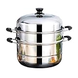OWOHYG Kochtopf aus Edelstahl 304, 3-lagig, dickwandig, 28–36 cm, für Gasherd/Induktionskochfeld, 36 cm