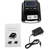 Portable Counterfeit Bill Money Detector Machine Modern Rechargeable Any Way Direction USD & EUR Counterfeit Bill Detector with Display Counterfeit Money Detector for Office Home Store, Black