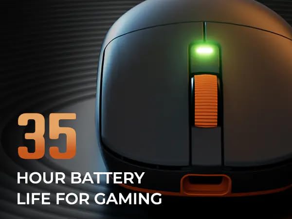 Image of RK ROYAL KLUDGE RK M30 Wireless Gaming Mouse with RGB Lights, Ergonomic Design, Adjustable DPI and Smooth Precision for PC & Laptop - Black Orange (Black Orange, Wireless)