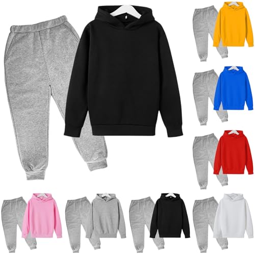 Kids Boys Girls Sweatsuits jogger Set 2-Piece Solid Long Sleeve Pullover Sweatshirt Sweatpants Tracksuit with Pockets