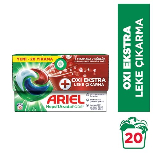 Image of Ariel All-in-One PODS Oxi Extra Stain Removal Capsule Laundry Detergent for Whites and Colors, 20 Washes Colors (Imported)