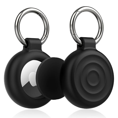 EIZLXQ Airtag Holder Keychain Case, 2-Pack Silicone Protective Cover with