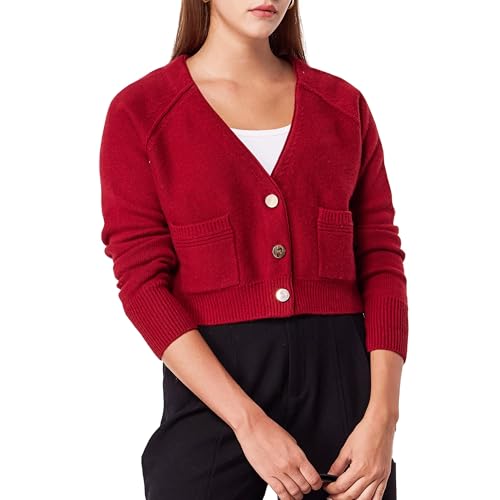 Image of Simple&Opulence Women's Cashmere Cardigan Sweater, Cashmere Long Sleeve V Neck Open Front Cardigan with Pocket