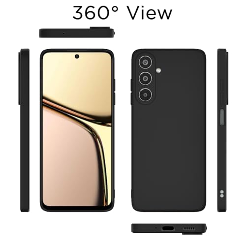 Image of Outlouders Back Cover for Samsung Galaxy M35 5G | Camera Protection | Durable Soft Matte Silicone Bumper Case (Black)