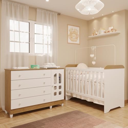 Quarto de Bebê Gran Selena Berço 3 em 1 Gabrielle Cômoda Infantil...