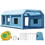 VEVOR Inflatable Paint Booth, 23 x 13.1 x 9 ft Inflatable Spray Booth, with 750W+480W Powerful Blowers and Air Filter System, Large Motorcycle, Portable Car Paint Booth for Small Truck, Midsize SUV