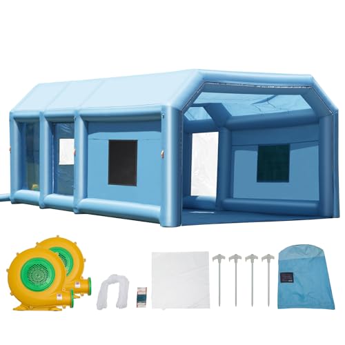 VEVOR Inflatable Paint Booth, 23 x 13.1 x 9 ft Portable Paint Booth, Featuring 750W+480W High-Power...